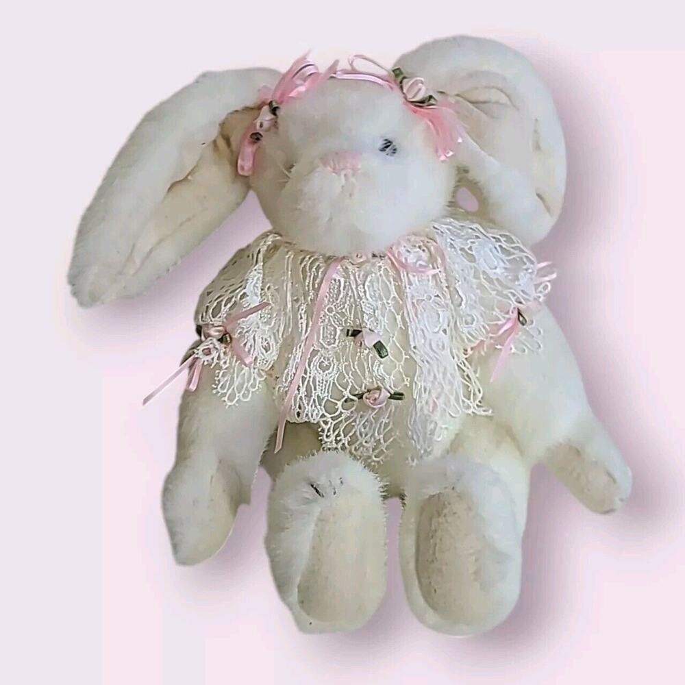 Pretty‎ Plush Articulated Bunny Rabbit Easter Spring Decor 12" No Tag